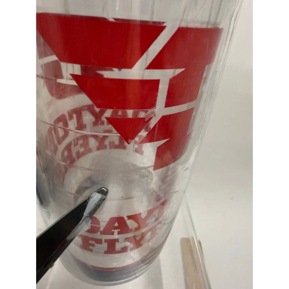 Tervis Tumbler Dayton Flyers Insulated Travel Cup 16oz Clear Red Black Lid NCAA